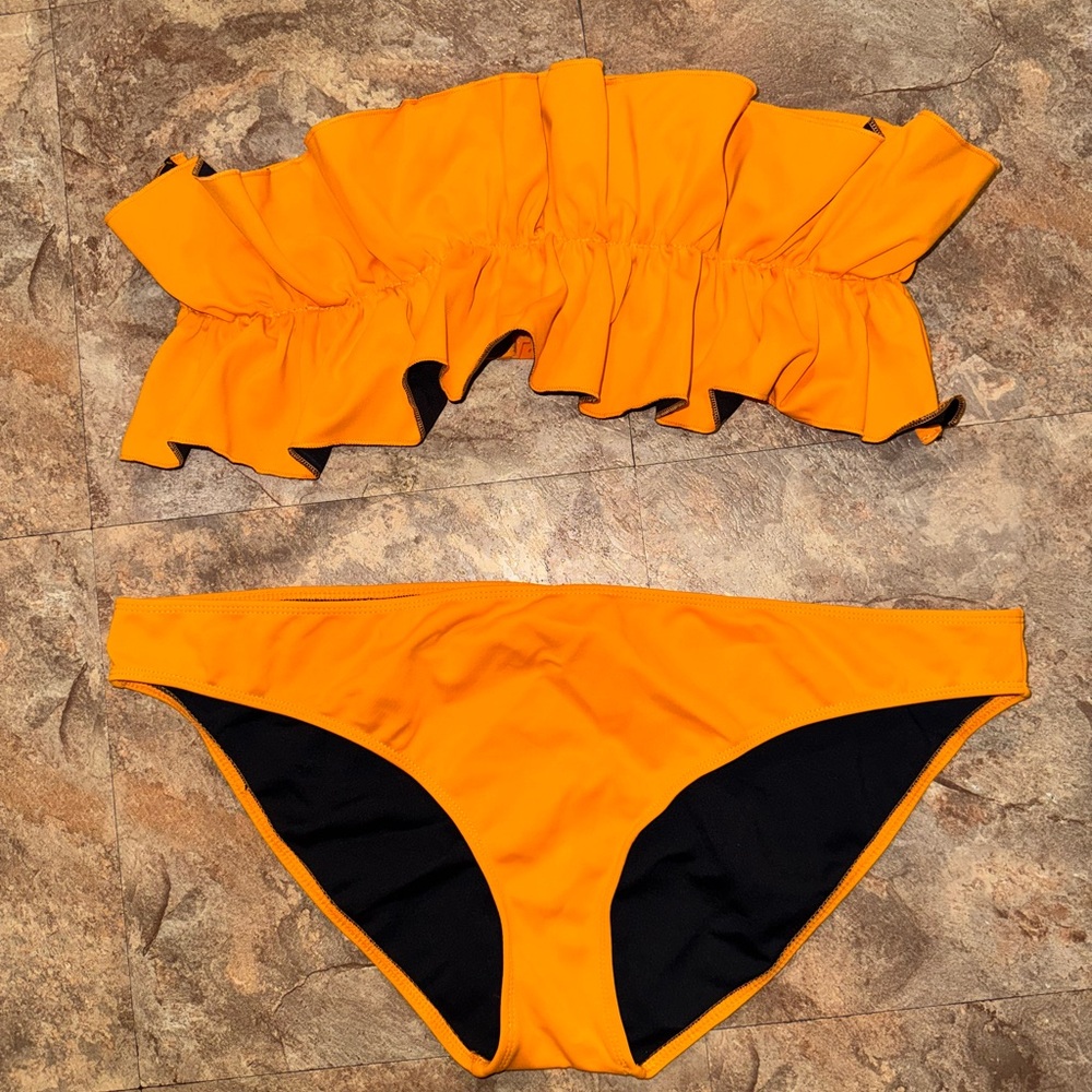 ASOS SWIM SUIT Orange Ruffle Bikini Set
